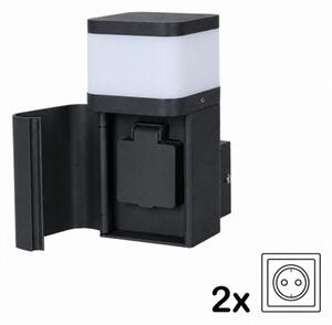 BRILAGI - Външна стенна лампа със SCHUKO гнездо PILLAR 1xG9/11W/230V IP44 черна