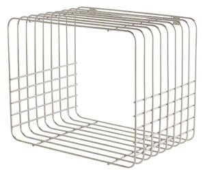 На няколко нива метален стенен рафт в блестящо сребрист цвят 38 cm Wire – Mette Ditmer Denmark