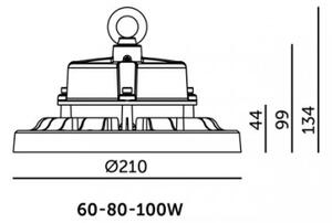 LED индустриално таванно осветително тяло RIO PRO HIGHBAY LED/60/80/100W/230V IP66
