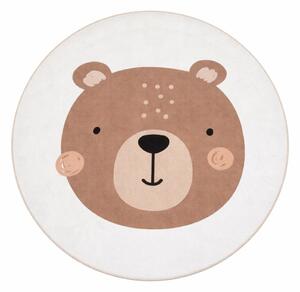 Кафяв/кремав детски килим подходящ за пране ø100 cm Teddy Bear – Mila Home