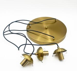 Полилей на кабел CRISTAL 3xE14/15W/230V месинг/опушено бежово