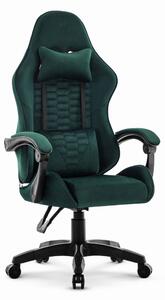 Геймърски стол HC-1000 GREEN - кадифена тъкан