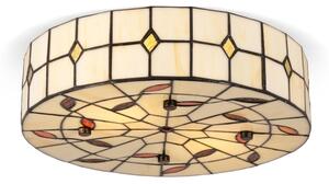 Brilagi - Елегантен плафон в стил Тифани FOLIA с витраж, 3xE27/60W/230V, диаметър 40 см