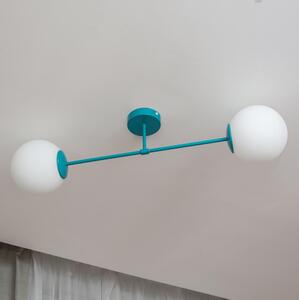 Плафонен полилей MOON 2xE27/15W/230V тюркоазен
