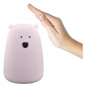 LED RGB детска сензорна лампа BEAR LED/0,8W/5V розова + USB