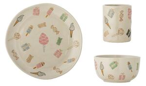 Глинен детски комплект за хранене 3 бр. Sweets – Bloomingville Mini