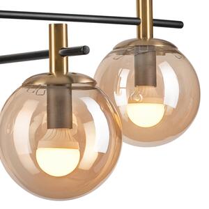 Висящ полилей LILOU 4xE14/5W/230V златист/черен/опушен бежов