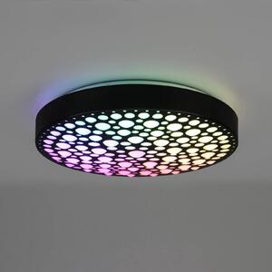 LED лампа за таван Chizu Ø 40,5 см с възможност за димиране RGB черна