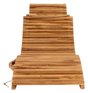 Sezlong reglabil pentru piscina Arrieta, Natural, 160x50x25 cm