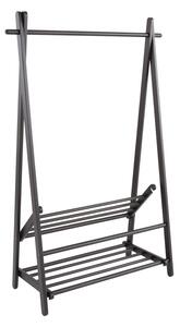 Черна стойка за дрехи от масивен бор 100x150x41 cm Cole – Jotex