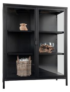 Dulap vitrina Brisbane, Negru, 40x80x101 cm