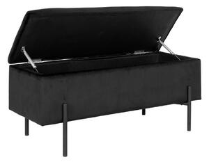 Banca cu spatiu de depozitare Watford, Negru, 36.5x95x43 cm