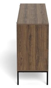 Bufet Palmdale V1, Negru mat, 80x158x40 cm