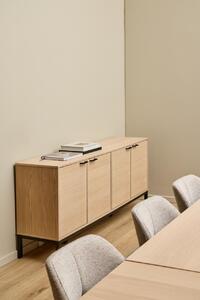 Bufet Kensington, Negru mat, 80x180x40 cm