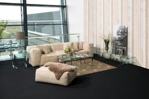 Set 3 piese Masute de cafea stivuibile Katrine, Transparent, 55x50x50 cm