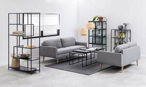 Set 3 piese Masute de cafea Infinity, Negru, 48x120x60 cm