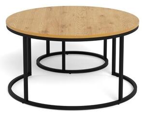 Set 2 piese Masute de cafea Spiro, Natural, 44.5x80x80 cm