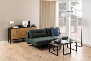 Set 2 piese Masute de cafea stivuibile Katrine, Negru, 45x115x69 cm