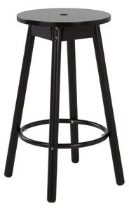 Черен бар стол от масивен бор (височина на седалката 65 cm) Kinna – Jotex