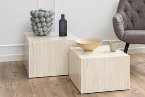 Set 2 piese Masute de cafea Dice, Travertin, 40x58x58 cm