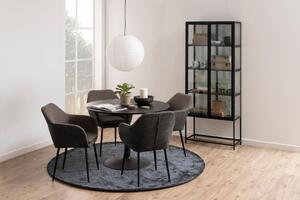 Dulap cu vitrina Seaford, Negru, 185.6x77x35 cm