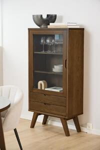 Dulap cu vitrina A-Line, Gri, 145x72x36 cm