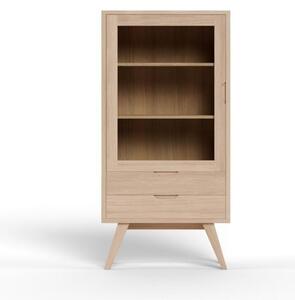 Dulap cu vitrina A-Line, Alb, 145x72x36 cm