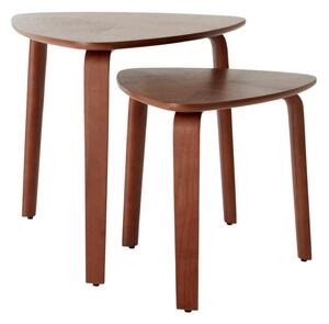 Странични масички в комплект 2 бр. от декор от орех 55x56 cm Tulua – Jotex