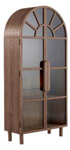 Витрина от декор от орех в тъмно естествен цвят 90x195x40 cm Sandor – Jotex