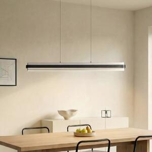 Lucande LED висяща лампа Tarnin, черна/никел, 98 cm, Затъмняване, Черен, Дневна/трапезария, Метал, Модерен