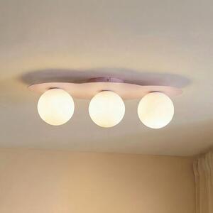 TK Lighting Таванна лампа Cloud, розова, 3-пламъчна, стъкло, дължина 51 cm, G9, Затъмняване, Розов / Розе, Детска стая, Стъкло, Млад живот