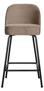 Бежов кадифен бар стол (височина на седалката 64 cm) Vogue – WOOOD