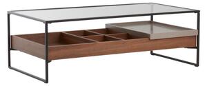 Масичка за кафе със стъклен плот в тъмно естествен цвят 60x120 cm Sveg – Jotex
