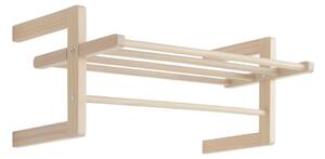 Стенна закачалка от масивен бор в светло естествен цвят с рафт 70 cm Eddison – Jotex