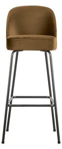 Кадифен бар стол в цвят горчица (височина на седалката 79 cm) Vogue – WOOOD