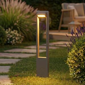 Lindby LED осветление за пътеки Meloni, антрацит, 65 cm, IP65, въртящо се, Черен, Алуминий, Модерен
