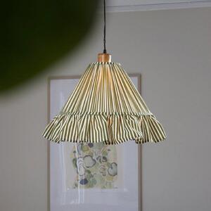 PR Home Висяща лампа Estrid, мъхзелено, плат, Ø 40 cm, E27, Затъмняване, Зелен, Дневна/трапезария, Плат / текстил, Къща в провинцията / Рустик