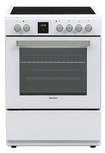 Готварска печка Sharp KF-76FVDT22WMK-EU, клас A, 65л. обем, 4 нагревателни зони, 8 функции, бяла