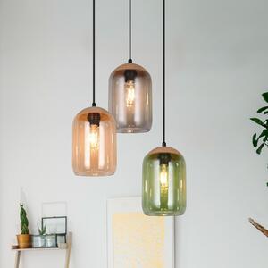 Trio Lighting Висяща лампа от корк, многоцветна, Ø 30 cm, 3 светлини, стъкло/корк, Затъмняване, Многоцветен, Дневна/трапезария, Стъкло, Модерен