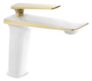 Mexen Purus смесител за мивка, бял/златен - 745800-25