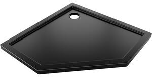 Mexen Flow петостенен плосък душ корито 90 x 90 см, черен мат - 46P709090
