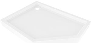 Mexen Flow+ петоъгълна лява поддушова тава 100 x 80 см, бял гланц - 46P108010LH