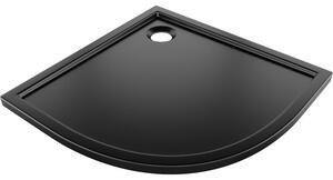 Mexen Flow полукръгъл плосък душ коритo 80 x 80 см, черен мат - 46Q708080