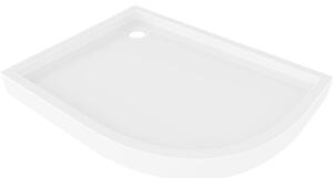 Mexen Flow+ асиметричен полукръгъл ляв душ поддон 90 x 80 cm, бял гланц - 46Q108090LH