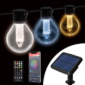LED соларен гирлянд с регулиране на яркостта 15xLED/1,5W/3,7/5V 2200 mAh 9 m IP65 черен + дистанционно управление