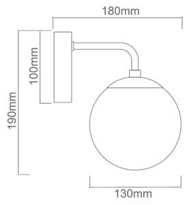 Open Design OR81404 - Стенно осветително тяло BAO 1xE27/8W/230V черен/прозрачен