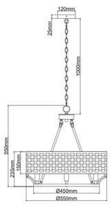 Open Design OR84382 - Полилей с верига VERNO 6xE14/12W/230V, месинг