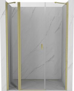 Mexen Mist врати за душ кабина, 150 см, прозрачни, златисто матирани - 8A4-150-001-55-00
