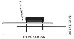 Eglo 901884 - LED таванно осветително тяло TREPILIANO LED/20W/230V, черно
