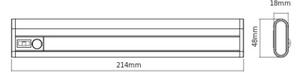 Osram - LED осветително тяло за монтаж под шкаф с сензор LINEARLED LED/1,9W/6V 4xAA 21,4 cm бяло